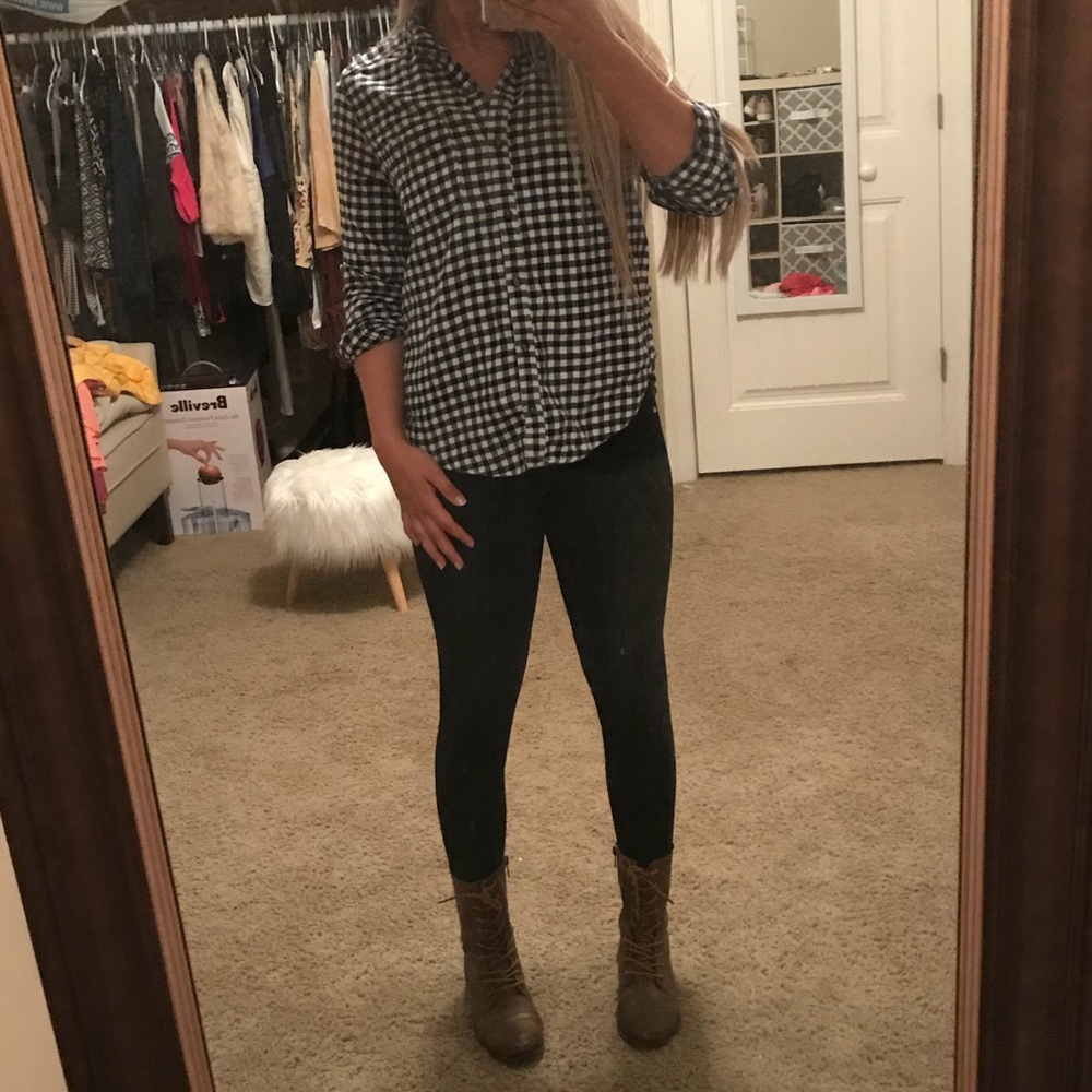 black and white checkered flannel